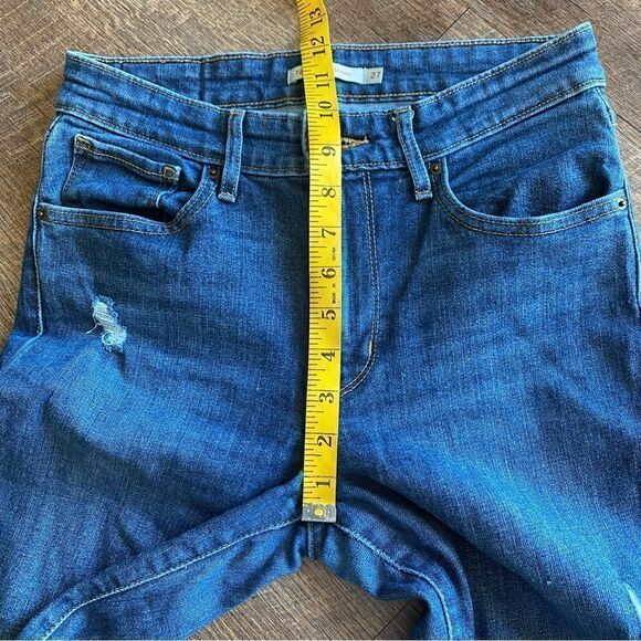 Levi’s 721 High Rise Skinny Jeans Distressed Ripped Hi Waisted - Picture 7 of 12